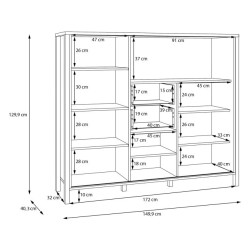 Szafka z lamelami Jytana JTNR333L Dąb Riva Meble Forte Szafka z lamelami Jytana JTNR333L Dąb Riva Meble Forte