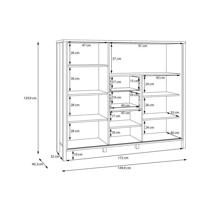 Szafka z lamelami Jytana JTNR333L Dąb Riva Meble Forte