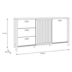 Komoda z lamelami Jytana JTNK233R Dąb Riva Meble Forte