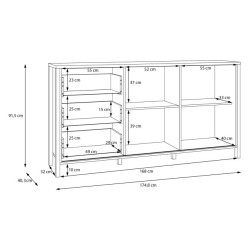 Komoda z lamelami Jytana JTNK233R Dąb Riva Meble Forte