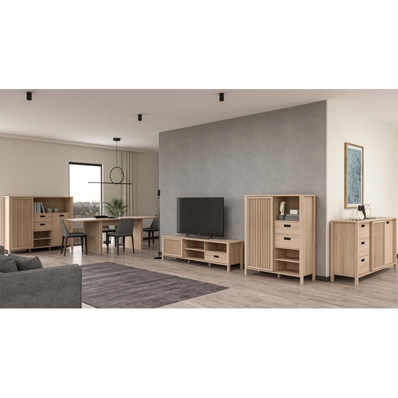 Komoda z lamelami Jytana JTNK233R Dąb Riva Meble Forte