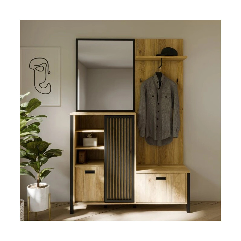 Przedpokój Jytana JTND01L Dąb Mauvella / Czarny Meble Forte