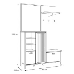 Przedpokój Jytana JTND01L Dąb Mauvella / Czarny Meble Forte
