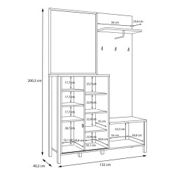 Przedpokój Jytana JTND01L Dąb Mauvella / Czarny Meble Forte