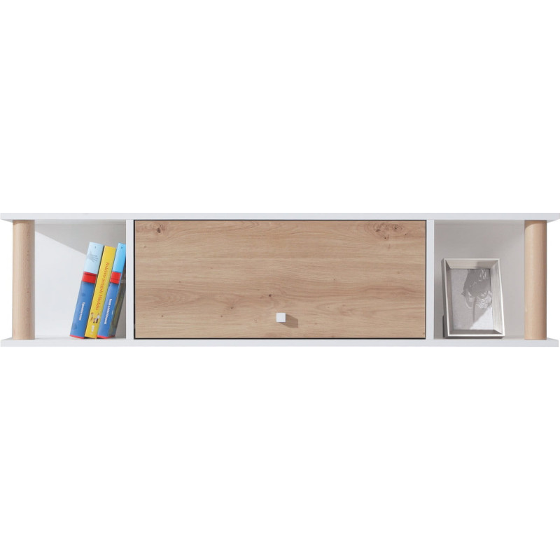 Półka wisząca Faro FR12 Biały Lux / Dąb Artisan / Szary Meblar