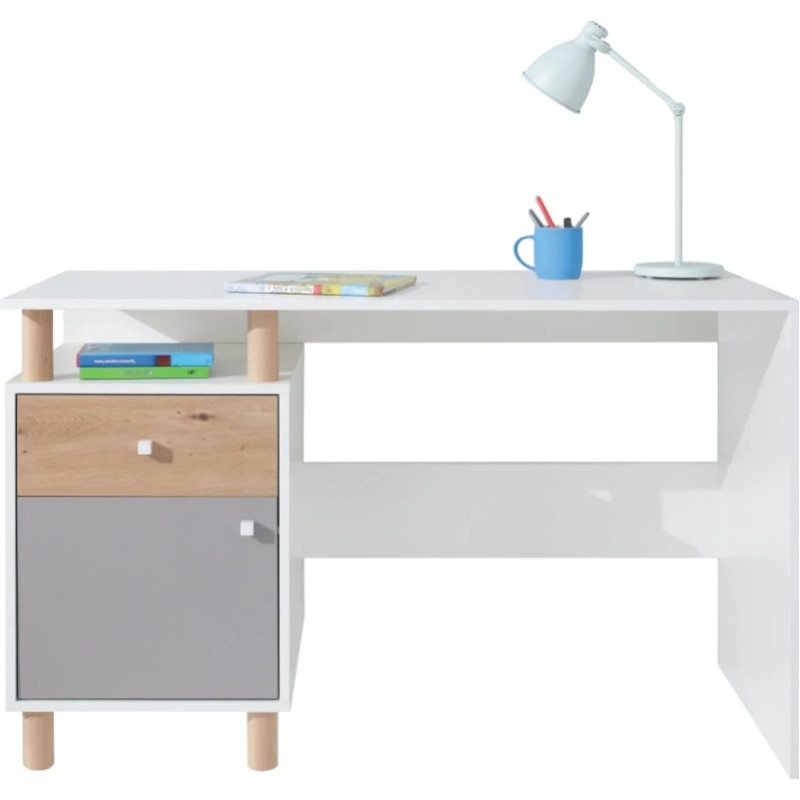 Biurko Faro FR9 Biały Lux / Dąb Artisan / Szary Meblar