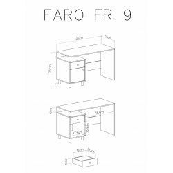 Biurko Faro FR9 Biały Lux / Dąb Artisan / Szary Meblar