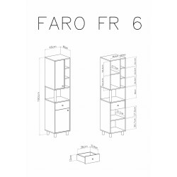 Regał do pokoju młodzieżowego Faro FR6 Biały Lux / Dąb Artisan