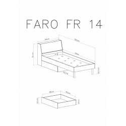Łóżko do pokoju młodzieżowego Faro FR14 Biały Lux / Dąb Artisan