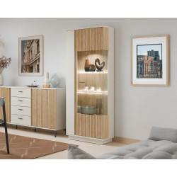 Witryna Mosano LUSV101 Dąb Cremona/Kaszmir Meble Wójcik