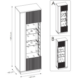Witryna Mosano LUSV101 Dąb Cremona/Kaszmir Meble Wójcik