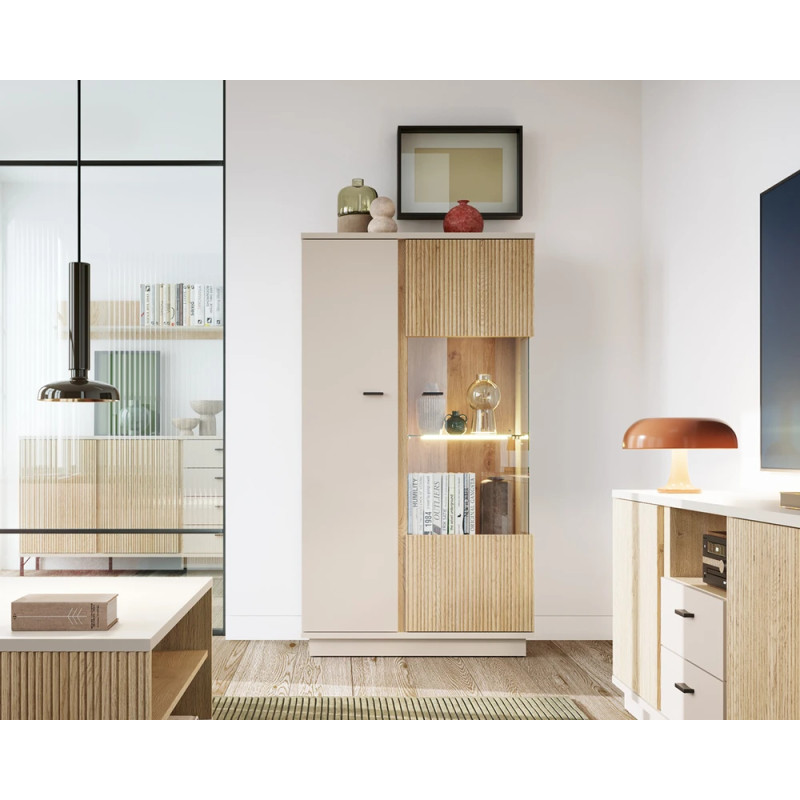 Witryna Mosano LUSV102 Dąb Cremona/Kaszmir Meble Wójcik