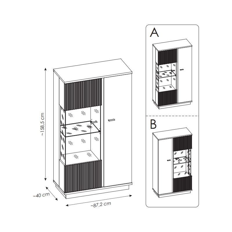 Witryna Mosano LUSV102 Dąb Cremona/Kaszmir Meble Wójcik