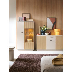 Witryna Mosano LUSV102 Dąb Cremona/Kaszmir Meble Wójcik Witryna Mosano LUSV102 Dąb Cremona/Kaszmir Meble Wójcik