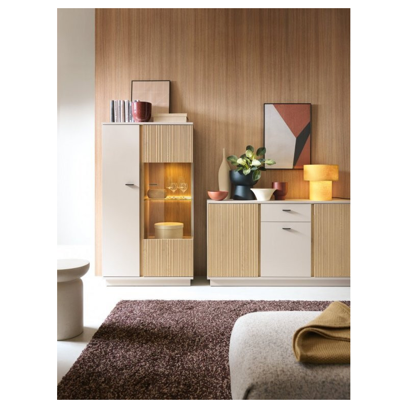 Witryna Mosano LUSV102 Dąb Cremona/Kaszmir Meble Wójcik