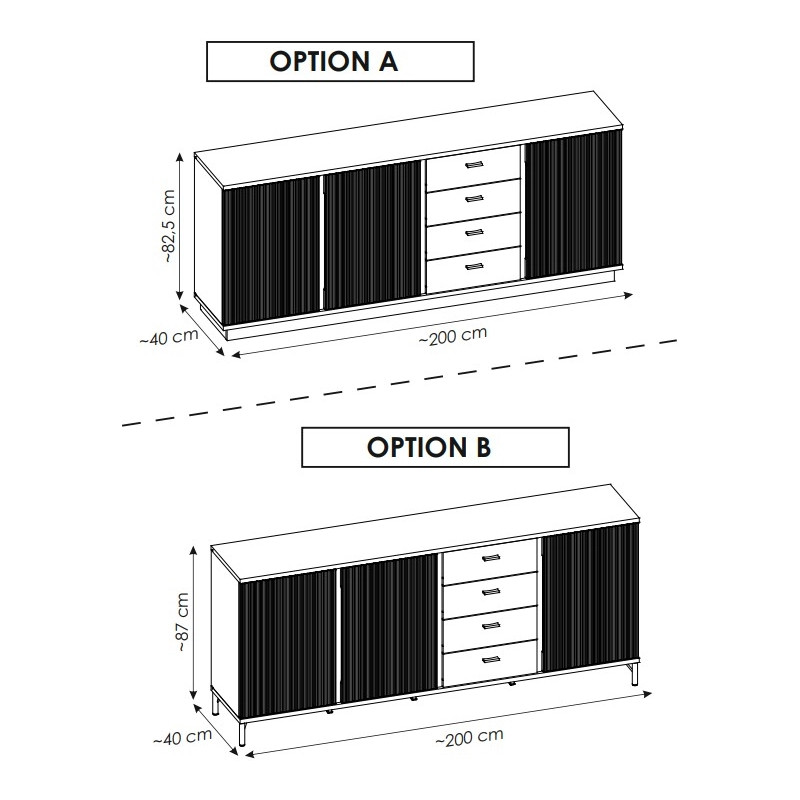 Komoda Mosano LUSK103 Dąb Cremona/Kaszmir Meble Wójcik