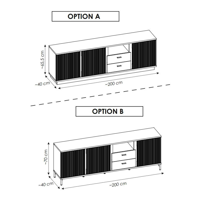 Komoda RTV Mosano LUSF102 Dąb Cremona/Kaszmir Meble Wójcik