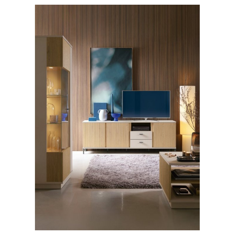 Komoda RTV Mosano LUSF102 Dąb Cremona/Kaszmir Meble Wójcik