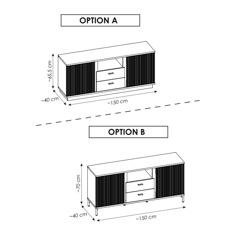 Komoda RTV Mosano LUSF101 Dąb Cremona/Kaszmir Meble Wójcik