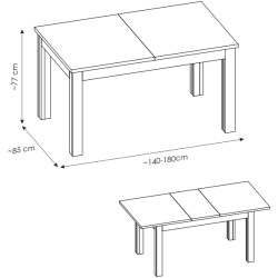 Stół rozkładany Mosano MWST13 Dąb Cremona Meble Wójcik Stół rozkładany Mosano MWST13 Dąb Cremona Meble Wójcik