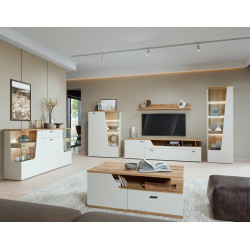 Witryna Cut Out CTUV02L Kaszmir/Dąb Coast Meble Wójcik