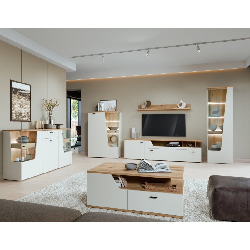 Witryna Cut Out CTUV02L Kaszmir/Dąb Coast Meble Wójcik