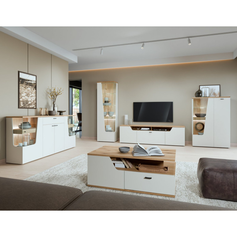 Witryna Cut Out CTUV02R Kaszmir/Dąb Coast Meble Wójcik