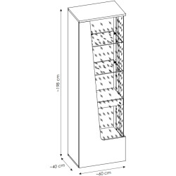 Witryna Cut Out CTUV01L Kaszmir/Dąb Coast Meble Wójcik