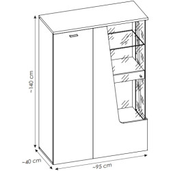Witryna Cut Out CTUV02L Kaszmir/Dąb Coast Meble Wójcik