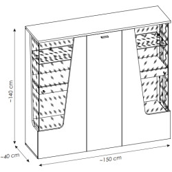 Witryna Cut Out CTUV03 Kaszmir/Dąb Coast Meble Wójcik