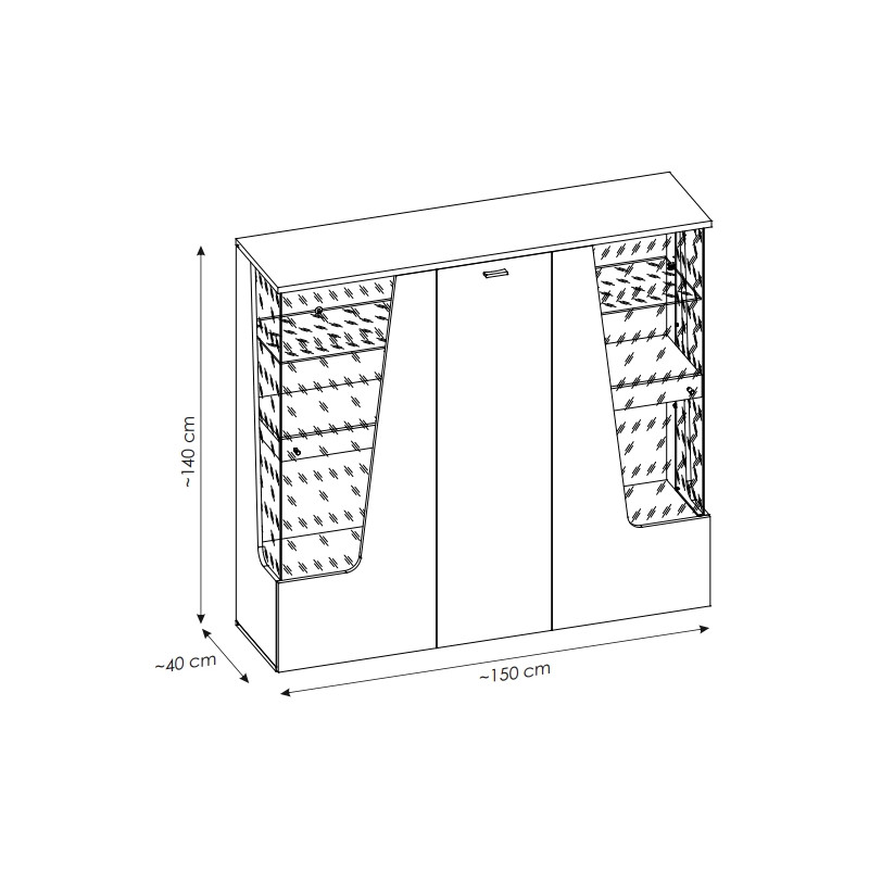 Witryna Cut Out CTUV03 Kaszmir/Dąb Coast Meble Wójcik