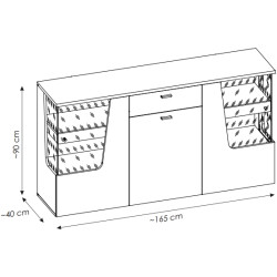 Komoda Cut Out CTUK01 Kaszmir/Dąb Coast Meble Wójcik