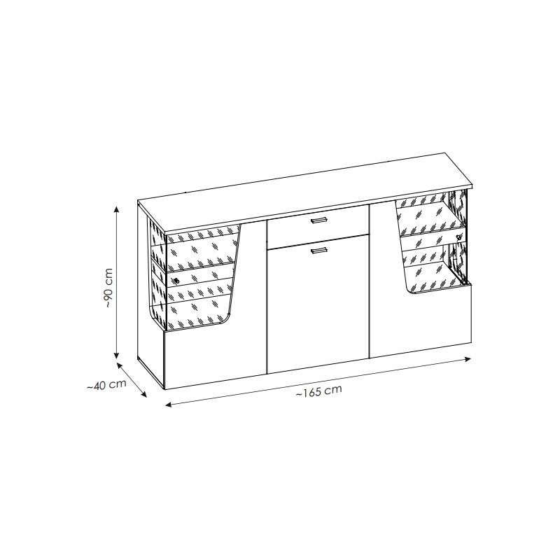 Komoda Cut Out CTUK01 Kaszmir/Dąb Coast Meble Wójcik