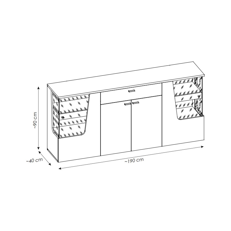 Komoda Cut Out CTUK02 Kaszmir/Dąb Coast Meble Wójcik