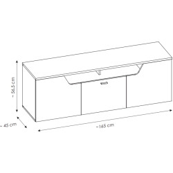 Komoda RTV Cut Out CTUF01 Dąb Coast Meble Wójcik