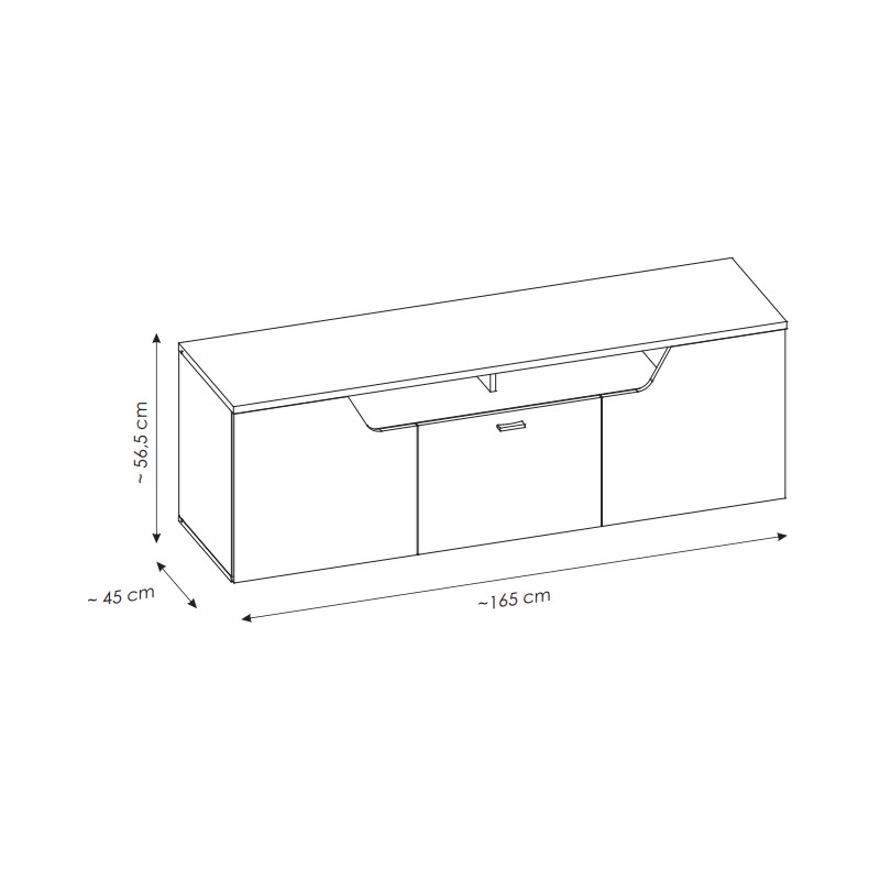 Komoda RTV Cut Out CTUF01 Dąb Coast Meble Wójcik
