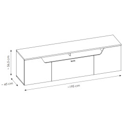 Komoda RTV Cut Out CTUF02 Dąb Coast Meble Wójcik