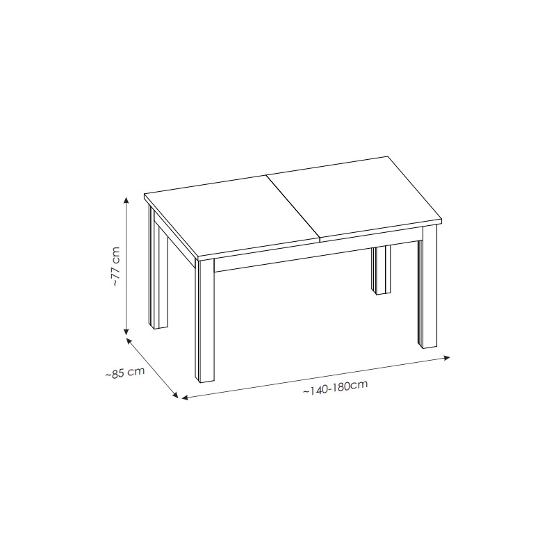 Stół rozkładany Cut Out LYOT01 Dąb Coast Meble Wójcik