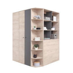 Szafa narożna w formie garderoby Delta DL1 Dąb / Antracyt Meblar