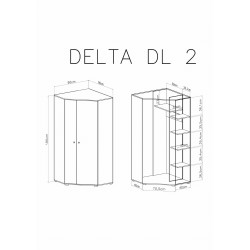 Szafa narożna Delta DL2 Dąb / Antracyt Meblar