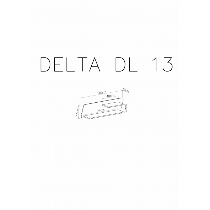 Półka wisząca Delta DL13 Dąb / Antracyt Meblar