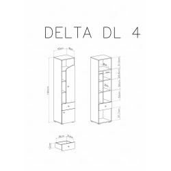 Regał Delta DL4 Dąb / Antracyt Meblar