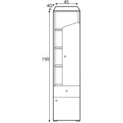 Regał Delta DL4 Dąb / Antracyt Meblar