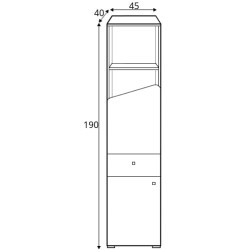 Regał Delta DL5 Dąb / Antracyt Meblar