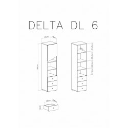 Regał Delta DL6 Dąb / Antracyt Meblar