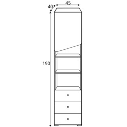 Regał Delta DL6 Dąb / Antracyt Meblar