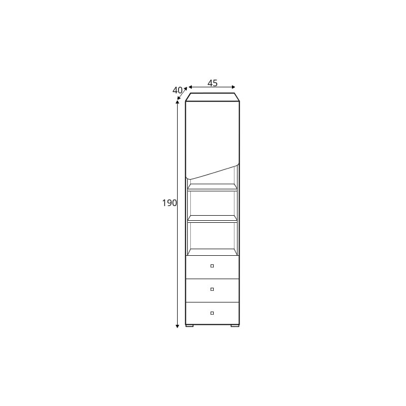 Regał Delta DL6 Dąb / Antracyt Meblar