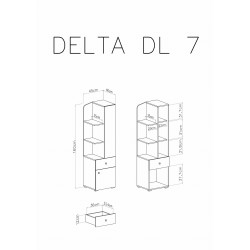 Regał Delta DL7 Dąb / Antracyt Meblar