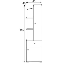 Regał Delta DL7 Dąb / Antracyt Meblar
