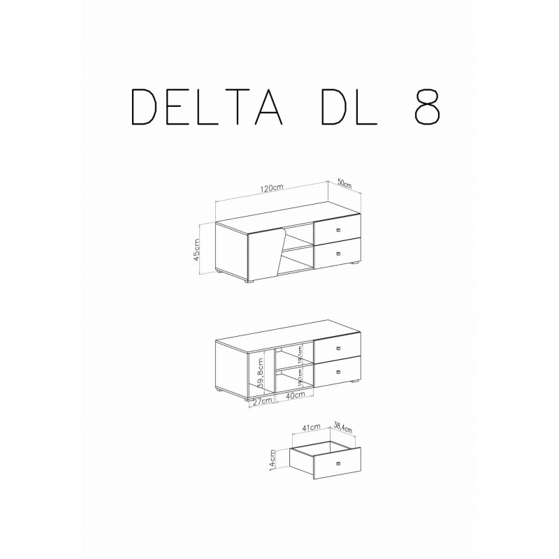 Szafka RTV Delta DL8 Dąb / Antracyt Meblar